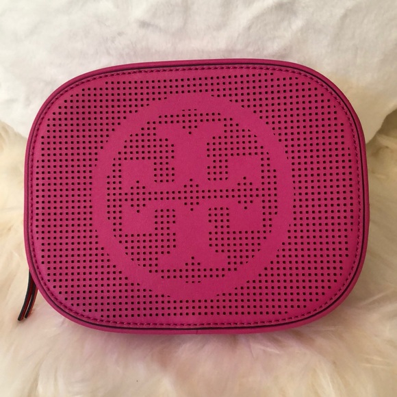 Tory Burch Handbags - NWT Tory Burch Leather Logo Perforated Cosmetic Case